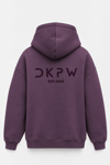 FLOK BASKI DETAYLI BOXYFİT KAPŞONLU SWEATSHIRT MÜRDÜM