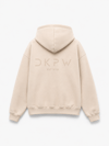 FLOK BASKI DETAYLI BOXYFİT KAPŞONLU SWEATSHIRT KREM