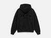 FLOK BASKI DETAYLI BOXYFİT KAPŞONLU SWEATSHIRT SİYAH