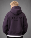 FLOK BASKI DETAYLI BOXYFİT KAPŞONLU SWEATSHIRT MÜRDÜM