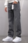 GRİ ESKİTME BIYIKLI BAGGY JEANS
