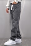 GRİ ESKİTME BIYIKLI BAGGY JEANS
