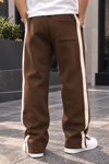 HASIR ŞERİTLİ BAGGY EŞOFMAN ALTI KAHVE