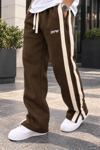 HASIR ŞERİTLİ BAGGY EŞOFMAN ALTI KAHVE