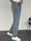 KEPS BAGGY KOT PANTOLON ESKİTME MAVİ