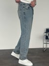 KEPS BAGGY KOT PANTOLON ESKİTME MAVİ