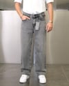 KOYU GRİ YIKAMA EFEKTLİ EXTRA BAGGY JEANS