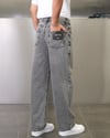 KOYU GRİ YIKAMA EFEKTLİ EXTRA BAGGY JEANS