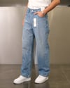 KOYU MAVİ YIKAMA EFEKTLİ TIRNAKLI EXTRA BAGGY JEANS