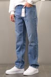 LACİVERT YIKAMA EFEKTLİ BAGGY JEAN