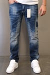M2 EFEKTLİ LACİVERT ORTA PAÇA JEAN