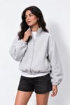 PANDA FABRIC CROPPED BOXY FİT BOMBER BOYAMA GRİ