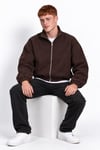 PANDA FABRIC CROPPED BOXY FİT BOMBER KAHVE