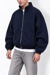PANDA FABRIC CROPPED BOXY FİT BOMBER LACİVERT