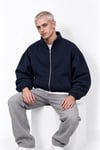 PANDA FABRIC CROPPED BOXY FİT BOMBER LACİVERT