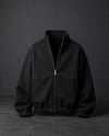 PANDA FABRIC CROPPED BOXY FİT BOMBER SİYAH