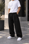 PANDA KUMAŞ BALON KALIP BAGGY SİYAH