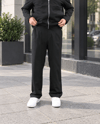 PİLE DETAYLI KUMAŞ BAGGY SİYAH