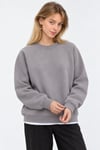 REGLAN KOL BOXYFİT BİSİKLET YAKA SWEATSHİRT FÜME