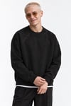 REGLAN KOL BOXYFİT BİSİKLET YAKA SWEATSHİRT SİYAH