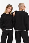 REGLAN KOL BOXYFİT BİSİKLET YAKA SWEATSHİRT SİYAH