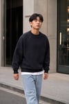 REGLAN KOL BOXYFİT BİSİKLET YAKA SWEATSHİRT LACİVERT