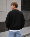 REGLAN KOL BOXYFİT BİSİKLET YAKA SWEATSHİRT SİYAH