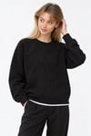 REGLAN KOL BOXYFİT BİSİKLET YAKA SWEATSHİRT SİYAH