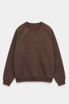 REGLAN KOL BOXYFİT BİSİKLET YAKA SWEATSHİRT KAHVE