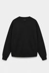 REGLAN KOL BOXYFİT BİSİKLET YAKA SWEATSHİRT SİYAH