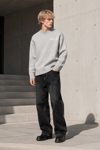 SIRT YAZI DETAYLI TRİKO KAZAK GRİ
