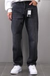 SİYAH ESKİTME TAŞLAMALI BAGGY JEANS