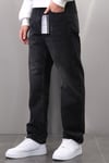 SİYAH ESKİTME TIRNAKLI BAGGY JEANS