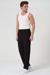 SİYAH FİTİLLİ KETEN PANTOLON