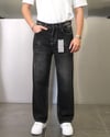 TIRNAKLI SİYAH ESKİTME EXTRA BAGGY JEANS