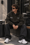YIKAMALI BOXYFİT OVERSİZE KAPŞONLU SWEATSHİRT KAHVE