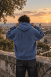 YIKAMALI DKPW GÖĞÜS NAKIŞ BASKILI KAPŞONLU SWEATSHIRT LACİVERT
