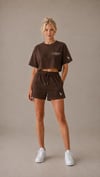 kahverengi şort t short takım 