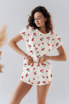 Kiraz Desenli Süpersoft Pijama Takımı L-XL
