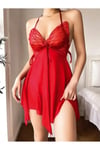 Kırmızı Butterfly Kelebek Detaylı Babydoll Gecelik Takım