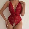 Özel Bölgesi Açık Full Dantel Çapraz Askı Detaylı Bodysuit 