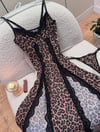 Vahşi Zarafet Leopar Dantel Tanga Hediyeli Set