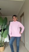Pudra Pembe Yarım Balıkçı Triko Kazak
