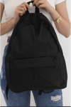 Düz Siyah Günlük Seyahat Kurs Sırt Çantası Plain Black Daily Travel Course Backpack