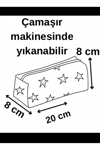 ÜÇGEN GENİŞ HACİMLİ YILDIZ DESENLİ KALEMLİK - KALEM KUTUSU - MAKYAJ ÇANTASI - ÇOK AMAÇLI ORGANİZER