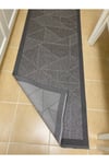 Elit Premium Sisal Halı Antrasit Kaymaz Taban Yıkanabilir Mutfak Halısı Koridor Yolluk Modern Hasır Dokulu