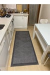 Elit Premium Sisal Halı Antrasit Kaymaz Taban Yıkanabilir Mutfak Halısı Koridor Yolluk Modern Hasır Dokulu