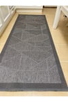 Elit Premium Sisal Halı Antrasit Kaymaz Taban Yıkanabilir Mutfak Halısı Koridor Yolluk Modern Hasır Dokulu