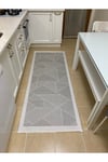 Elit Premium Sisal Halı Gri - Krem Kaymaz Taban Yıkanabilir Mutfak Halısı Koridor Yolluk Modern Hasır Dokulu