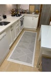 Elit Premium Sisal Halı Gri - Krem Kaymaz Taban Yıkanabilir Mutfak Halısı Koridor Yolluk Modern Hasır Dokulu